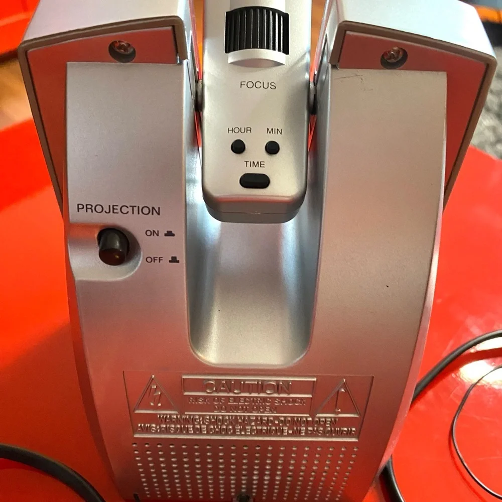 Silver Electrohome Alarm Clock Radio Projects Time on the Wall - Picture 3 of 11